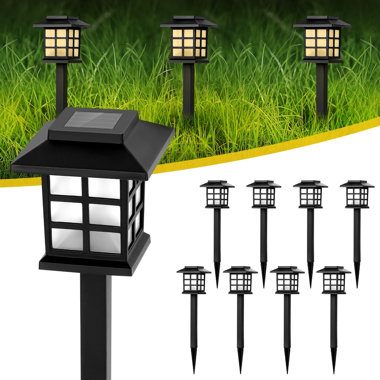 Solar Pathway Lights LED Waterproof Garden Landscape Lamp